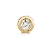 14K Yellow Gold Flat Back Single Stud Earring with Diamond